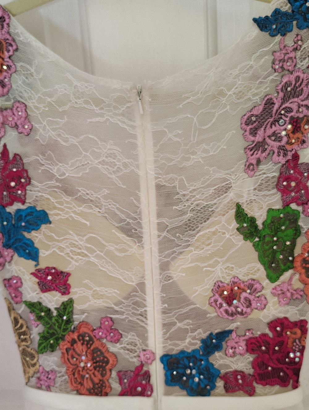 Madison James Sleeveless Lace Floral Bodice Wedding Dress - Picture 10 of 14